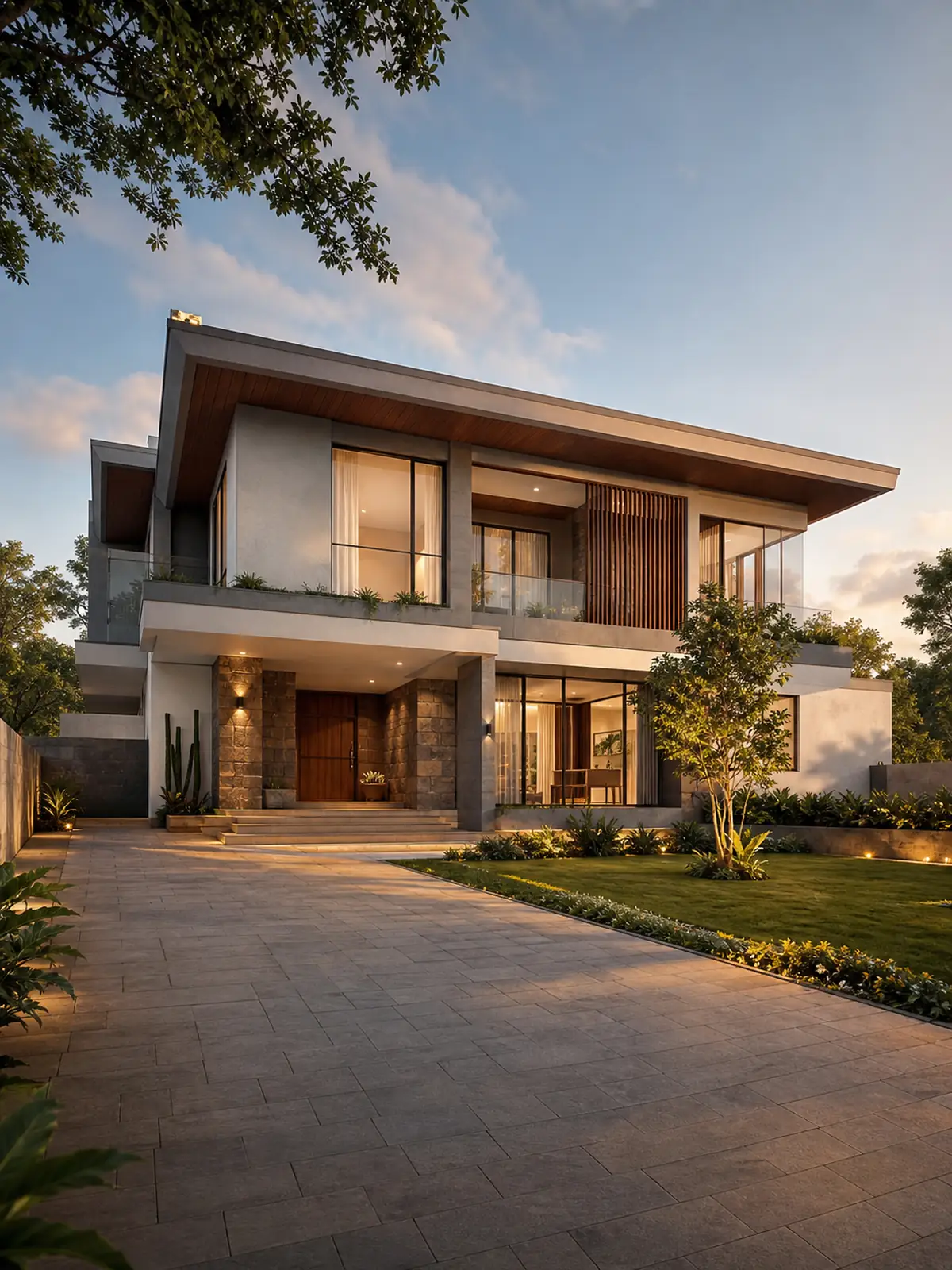 Newly built modern residential home