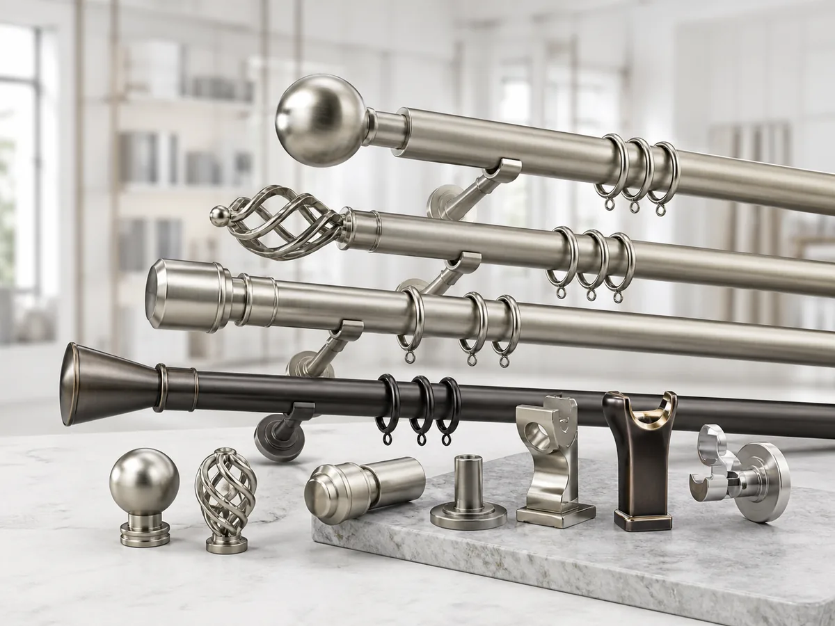 Curtain rods and drapery hardware