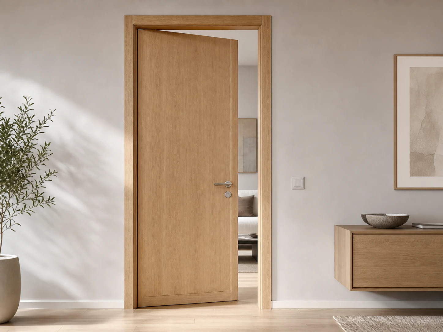 Finished interior door
